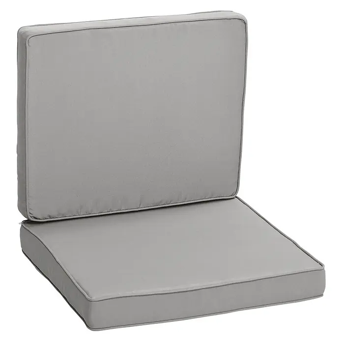 Outsunny Sitzauflage Niederlehner - Niederlehner, 2 Stk., L x B x H: 56 x 52 x 7 cm, Polyester, Hellgrau - Graue Outdoor-Sitz- und Rückenkissen aus witterungsbeständigem Stoff.