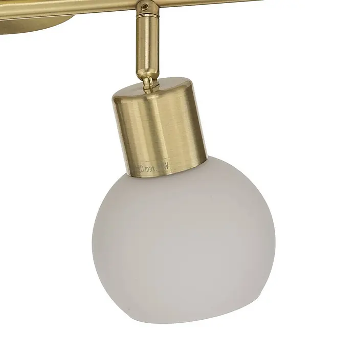 Lindby Deckenleuchte Elaina - messing / gold, E14 - Verstellbarer Messing-Strahler mit einer kugelförmigen mattierten Glasbirne.