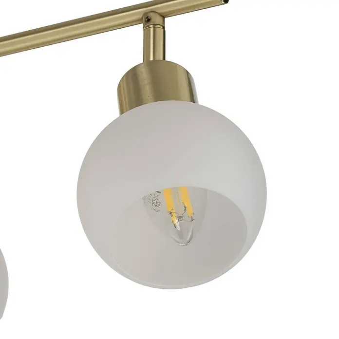 Lindby Deckenleuchte Elaina - messing / gold, E14 - Deckenleuchte aus Messing mit mattem Kugelglas und sichtbarer LED-Glühfadenlampe.