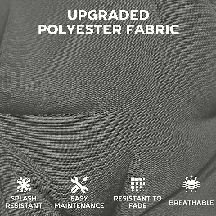 Outsunny Sitzauflage - Gartenstühle, 4 Stk., Polyester, Schaumstoff, Dunkelgrau - Verbessertes graues Polyestergewebe, spritzwassergeschützt, pflegeleicht, farbbeständig und atmungsaktiv.