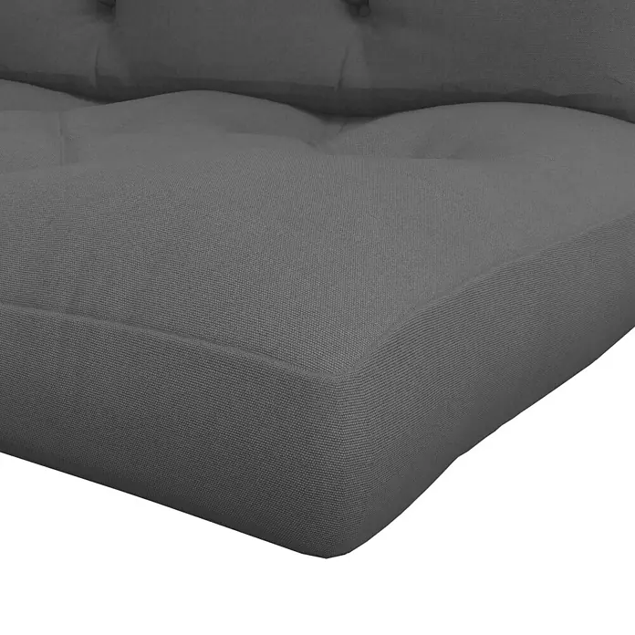 Outsunny Sitzauflage Palettensitzpolster - Dekopaletten, 1 Stk., L x B x H: 120 x 80 x 12 cm, 100% Polyester, Grau - Graues Stoffsofakissen mit getufteter Rückenlehne und glattem Sitzbereich.