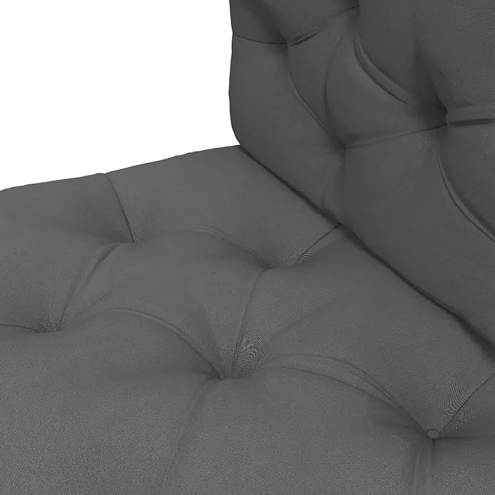 Outsunny Sitzauflage Palettensitzpolster - Dekopaletten, 1 Stk., L x B x H: 120 x 80 x 12 cm, 100% Polyester, Grau - Detail eines grauen, gesteppten Stoffkissens.
