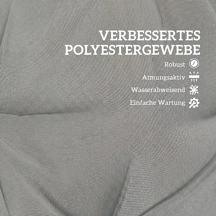 Outsunny Sitzauflage Niederlehner - Niederlehner, 2 Stk., L x B x H: 120 x 50 x 8 cm, PP-Baumwolle, Polyester, Hellgrau - Verbessertes, graues Polyestergewebe; robust, atmungsaktiv, wasserabweisend und pflegeleicht.