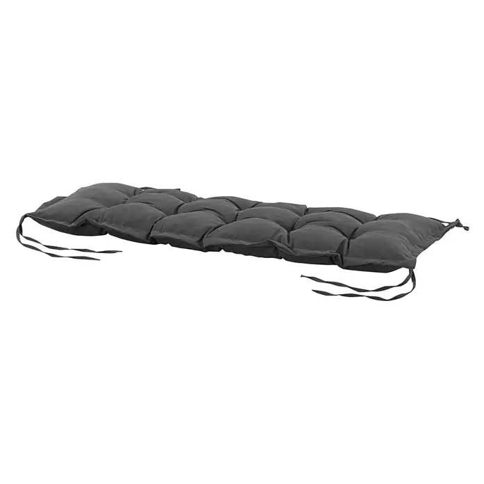 Outsunny Bankauflage - Gartenbank, 1 Stk., L x B x H: 100 x 40 x 10 cm, Polyester, Schaumstoff, Dunkelgrau - Dunkelgraues getuftetes Bankkissen mit Bändern für Sitzkomfort im Innen- oder Außenbereich.