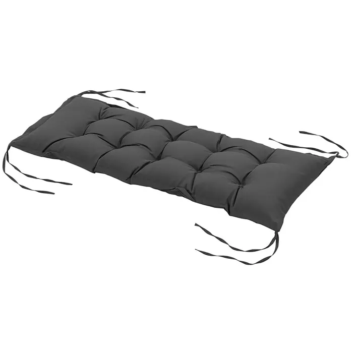 Outsunny Bankauflage - Gartenbank, 1 Stk., L x B x H: 100 x 40 x 10 cm, Polyester, Schaumstoff, Dunkelgrau - Dunkelgraues getuftetes Bankkissen mit Bändern zur sicheren Befestigung.