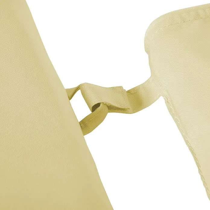 Outsunny Liegenauflage - Gartenliege, 1 Stk., L x B x H: 198 x 53 x 5 cm, Polyester, Baumwollfaser, Cremeweiß - Detail aus hellbeigem Webstoff mit Befestigungsband.