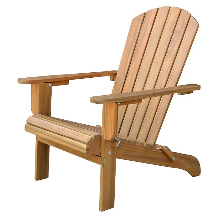 Prestige Home Living Outdoor Gartenstuhl Adirondack -  - Adirondack-Stuhl aus Naturholz mit breiten Armlehnen und Lattenrückenlehne und Sitzfläche.