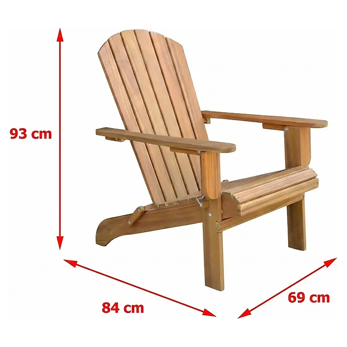 Prestige Home Living Outdoor Gartenstuhl Adirondack -  - Holz-Adirondack-Stuhl für Entspannung im Freien.