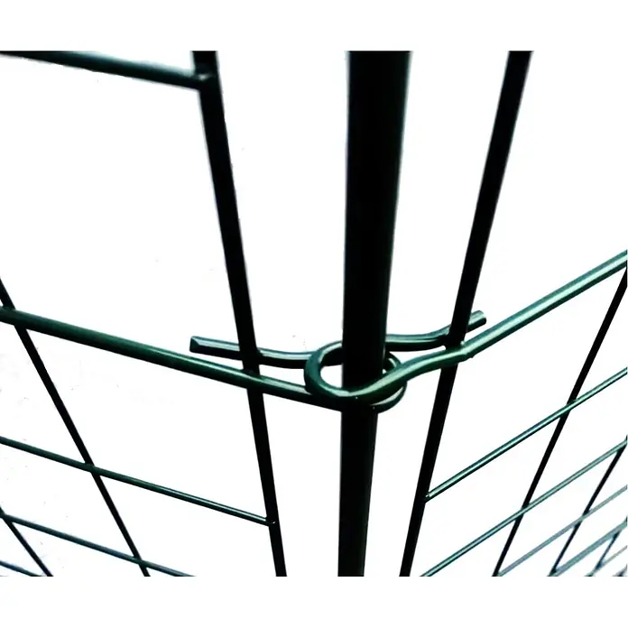 Prestige Home Living Outdoor Teichschutzzaun Set Oberbogen - B x H: 390 x 78,5 cm, Stahl, Dunkelgrün - Dunkelgrünes Metallgitter mit Hakenverbindung zwischen vertikalen und horizontalen Drähten, bildet einen Spalier- oder Zaunabschnitt.