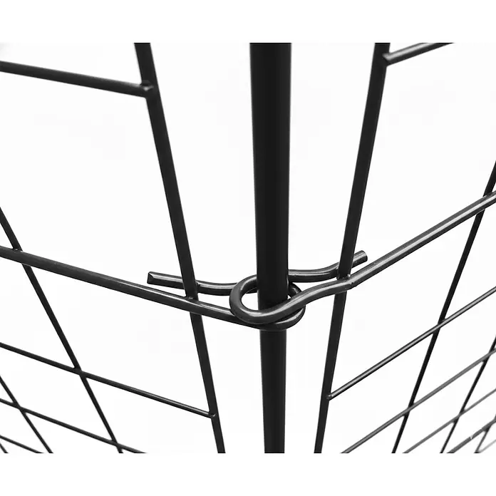 Prestige Home Living Outdoor Teichschutzzaun Set Unterbogen - B x H: 390 x 52,5 cm, Stahl, Anthrazit - Schwarze Metallgitterpaneele mit U-Clip an vertikalem Pfosten verbunden.