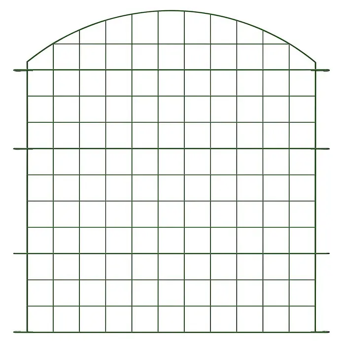 Prestige Home Living Outdoor Teichschutzzaun Set Oberbogen - B x H: 390 x 78,5 cm, Stahl, Dunkelgrün - Grünes Rankgitter aus Draht mit Bogen und quadratischem Gittermuster.