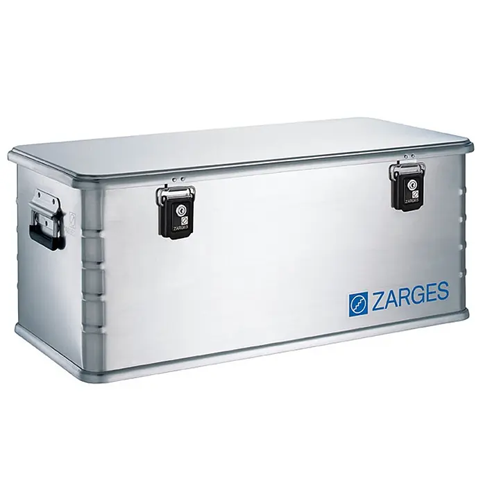 Zarges Aufbewahrungsbox Alu-Box Midi 750x350x310mm 81l - L x B x H: 80 cm x 40 cm x 0,01 m - Silberne ZARGES Aluminium-Lager- und Transportbox mit zwei Verschlüssen und Seitengriffen.