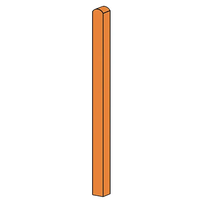 Holzpfosten Regensburg - Höhe: 190 cm, Kiefer/Fichte, Kieferfarbe - Illustration eines einzelnen, orangefarbenen Eisstiels mit abgerundeter Oberseite und minimalistischem Design.