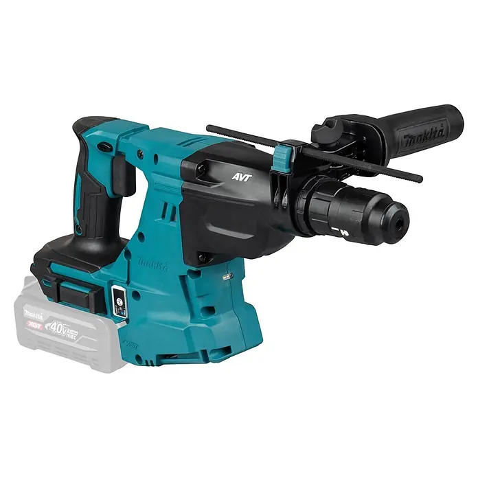 Makita XGT 40V max. Akku-Kombihammer HR012GZ - 40 V, Ohne Akku, 3,3 J - Makita Bohrhammer in Türkis und Schwarz, kabellos, mit 40V Akku, Zusatzgriff und Tiefenanschlag.