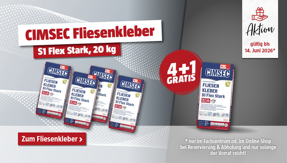 Aktion Cimsec Fliesenkleber 4+1 Packung gratis