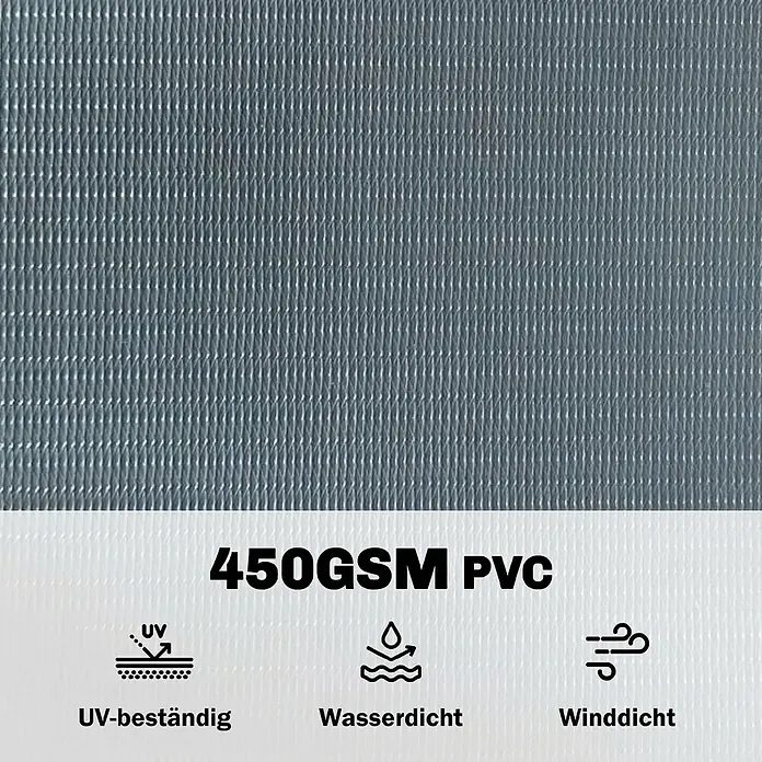 Outsunny Sichtschutzelement - B x H: 1 x 19 cm, Kunststoff, Grau - Dunkelgrauer 450GSM PVC-Stoff mit strukturierter Oberfläche, UV-beständig, wasserdicht und winddicht.