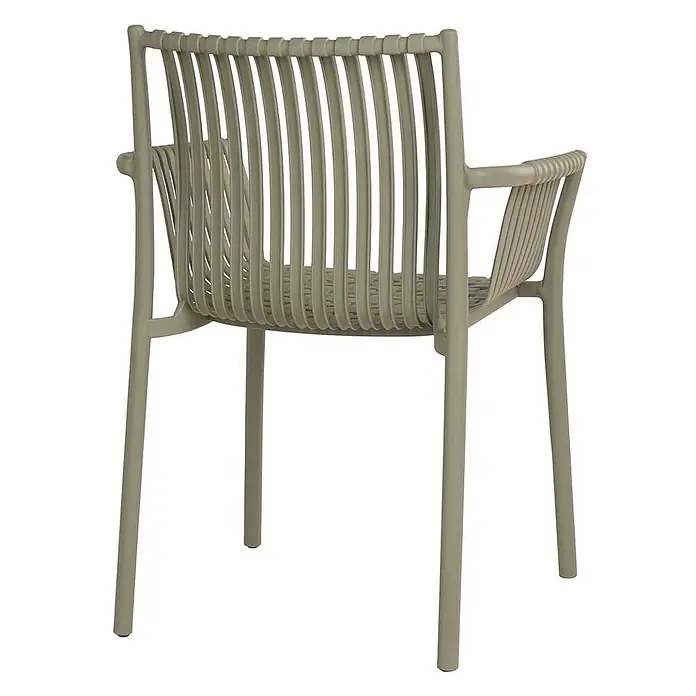 Ebuy24 Gartenstuhl Tulsa 4er-Set - Polypropylen, Grün, B x T x H: 57 x 60 x 83 cm - Hellgrüner Lattenstuhl mit Armlehnen.