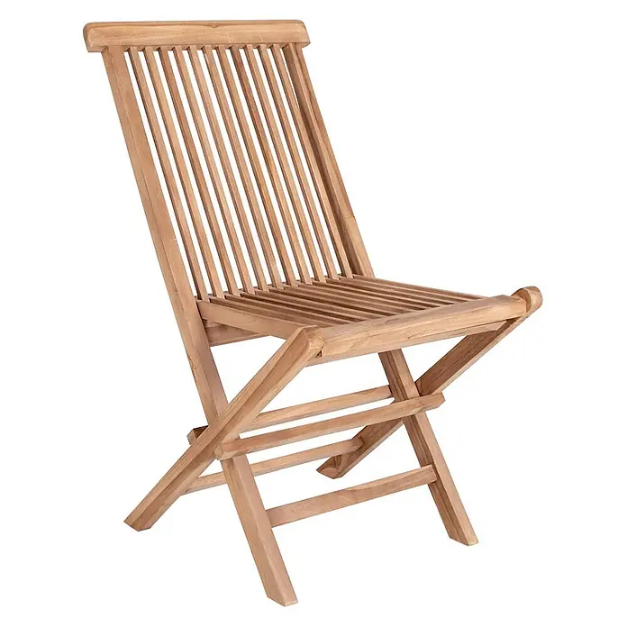 Ebuy24 Gartenstuhl Torad - Teakholz massiv, Braun, B x T x H: 62 x 46 x 89 cm - Natürlicher Teakholz-Klappgartenstuhl.