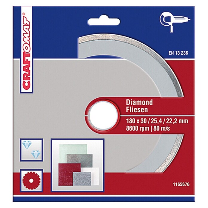 Craftomat Disco de corte de diamante (Baldosas, Diámetro disco: 125 mm)
