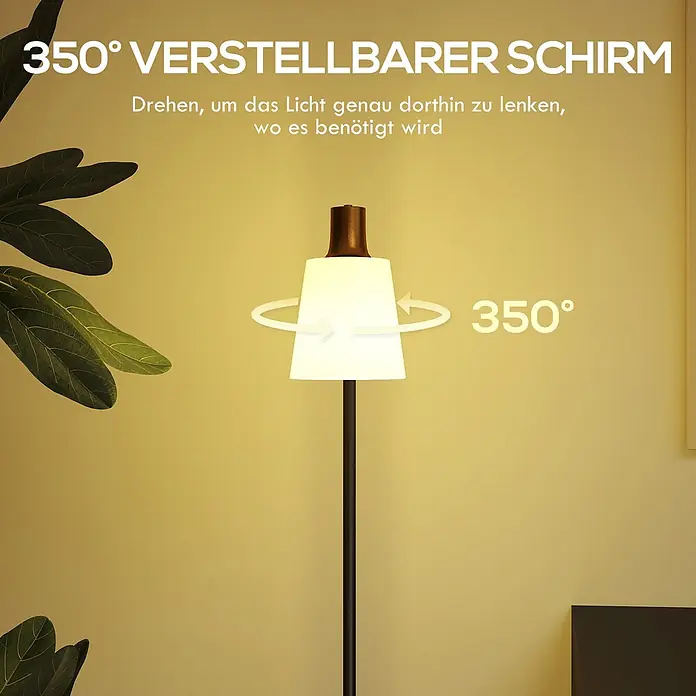 Homcom Stehleuchte - 25 W, Höhe: 148 cm, Schwarz, Weiß, E27 - Stehlampe mit 350° verstellbarem Schirm zur präzisen Lichtlenkung.