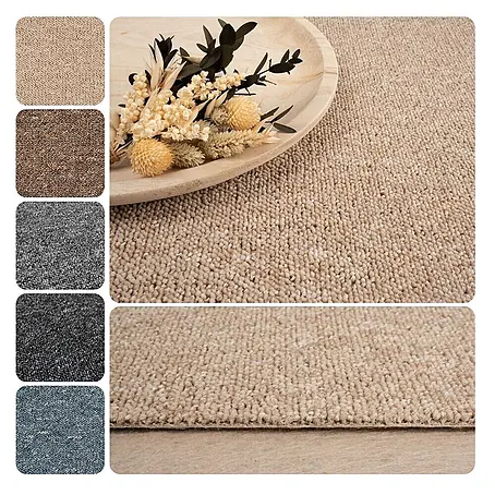 Bricoflor  Teppichboden Meterware Schlinge gemustert, beige hell-braun, Muster