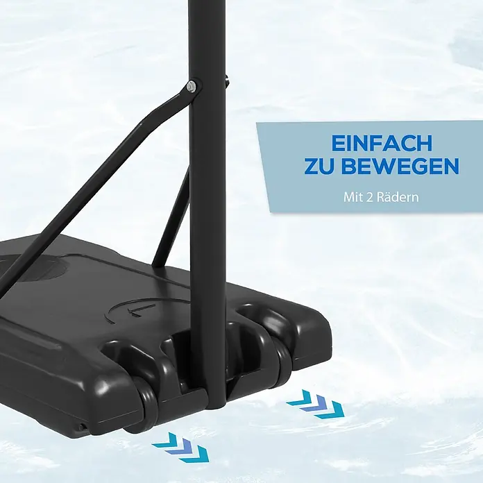 Sportnow Basketballkorb - 71 x 74 x 243 cm, Schwarz - Schwarzer Basketballkorb-Fuß mit integrierten Rollen für einfaches Bewegen.