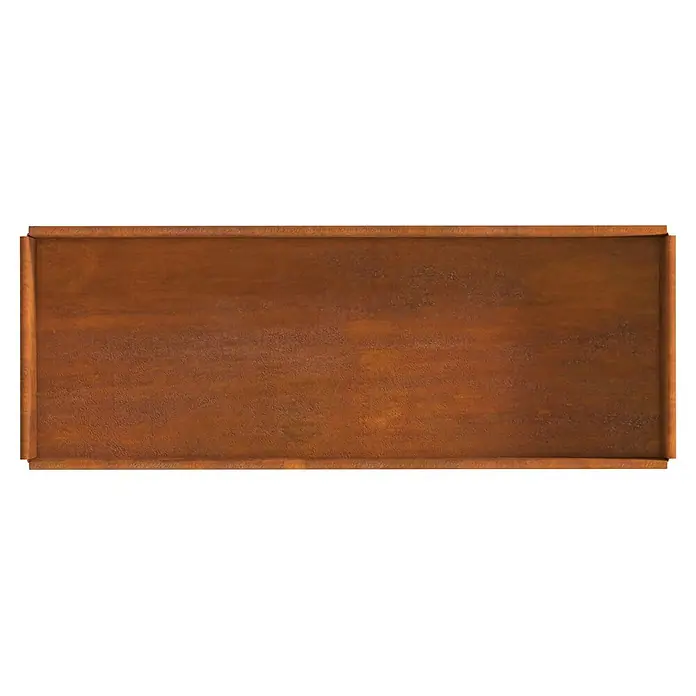 Palatino Exclusive Line Hochbeet - 100 x 40 x 80 cm, Stahl, Rostbraun - Rechteckiges, verwittertes, rotbraunes Metallschild mit erhöhtem Rand.