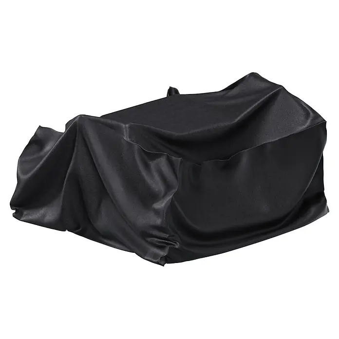 Sunfun Balkon-Set-Schutzhülle - Ø x H: 160 x 85 cm - Schwarzer Satin-Stoff mit eleganten Falten drapiert.
