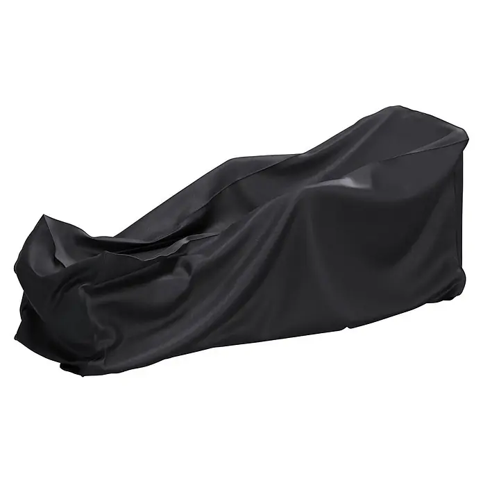 Sunfun Sonnenliegen-Schutzhülle - L x B x H: 210 x 85 x 45 cm, Grau - Schwarze Stoffabdeckung für einen Loungesessel oder ähnliches Möbelstück.