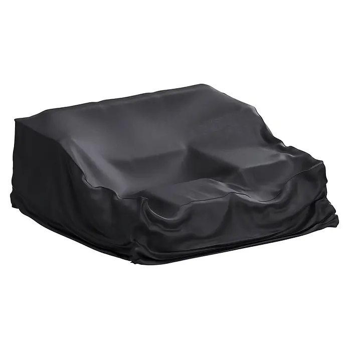 Sunfun Lounge-Set Schutzhülle - L x B x H: 200 x 200 x 85 cm, Kunststoff - Schwarze Stoffabdeckung über einem Sessel oder kleinen Sofa.