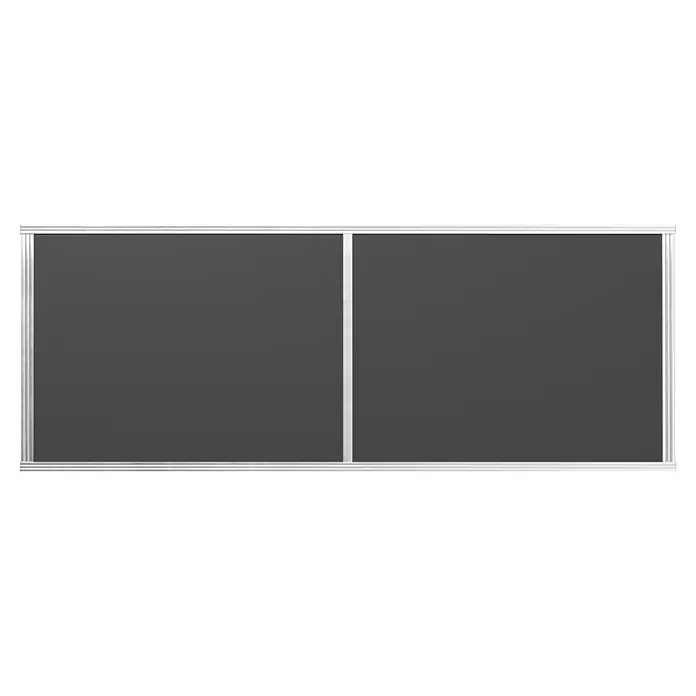 KGT Hochbeet Aluminium - 205 x 91 x 77 cm, Aluminium, Anthrazit/Weiß - Zweiflügelige dunkelgraue Schiebetür für einen Schrank mit silbernem Rahmen.