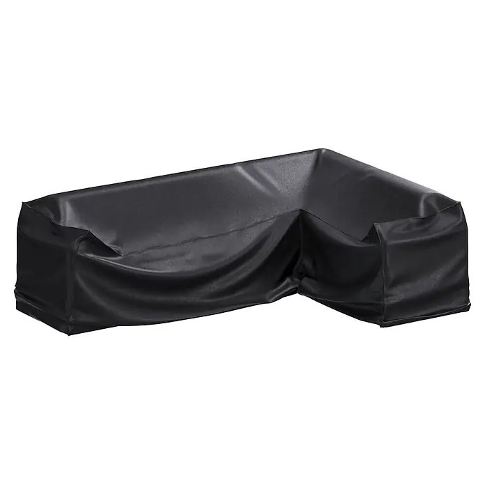 Sunfun Lounge-Set Schutzhülle - L x B x H: 270 x 95 x 85 cm, Kunststoff - Schwarze L-förmige Outdoor-Möbelabdeckung aus strapazierfähigem, wasserdichtem Stoff.