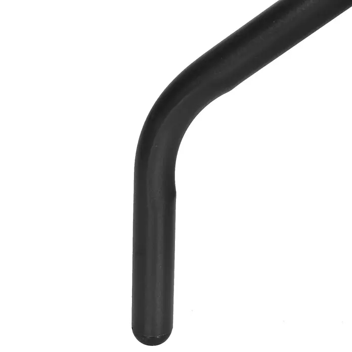 Outsunny Garten-Beistelltisch rund - Metall, Sicherheitsglas, Kunststoff, Schwarz - Schwarzes gebogenes Metallbein mit abgerundeter Spitze.