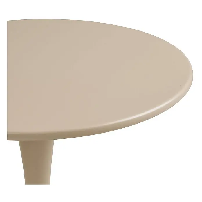 Meja Cafétisch Ø60cm taupe. -  - Glatter, hellbeiger runder Tisch mit zentralem Säulenfuß.