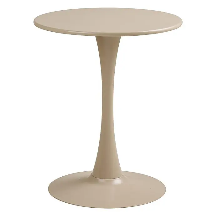 Meja Cafétisch Ø60cm taupe. -  - Hellbeiger runder Tisch mit schlankem, sanduhrförmigem Sockel.