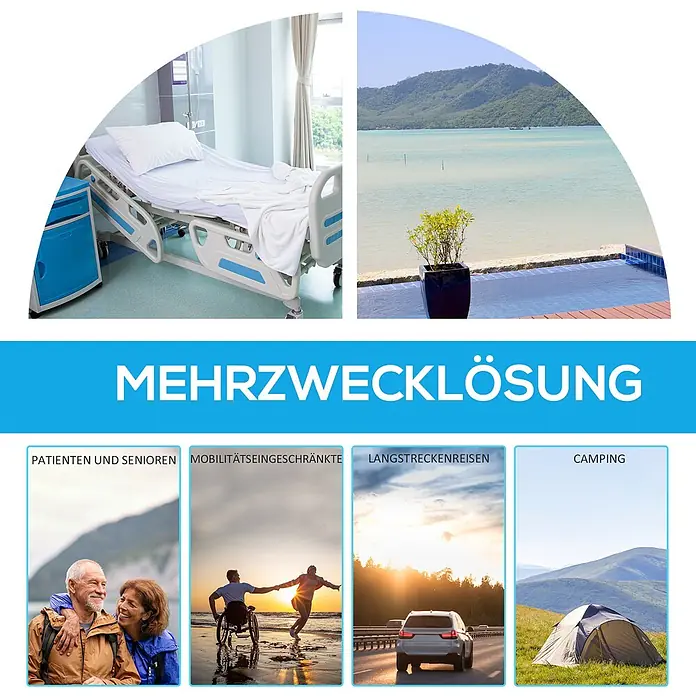 Outsunny Campingtoilette - L x B x H: 35,5 x 41 x 42,5 cm, Manuelle Wasserspülung, Sonstiges - Mehrzwecklösung für Patienten, Senioren, mobilitätseingeschränkte Personen, Langstreckenreisen und Camping.