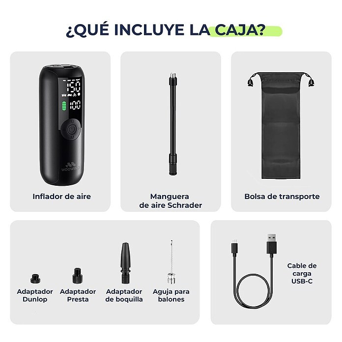 Mini bomba de aire Woowind LP1 (7,4 V, 10,34 bar, Capacidad de bombeo máx.: 18 l/h) | BAUHAUS