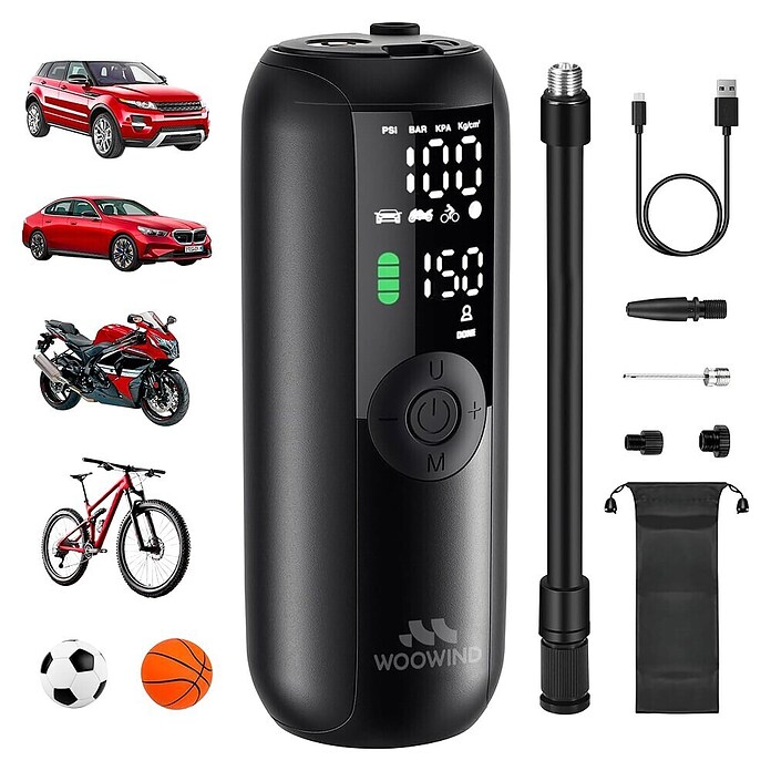 Mini bomba de aire Woowind LP1 (7,4 V, 10,34 bar, Capacidad de bombeo máx.: 18 l/h) | BAUHAUS