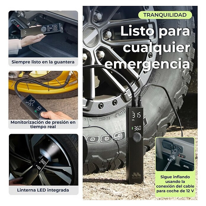 Mini bomba de aire Woowind Ventus Pro (7,4 V, 10,34 bar, Capacidad de bombeo máx.: 22 l/h) | BAUHAUS