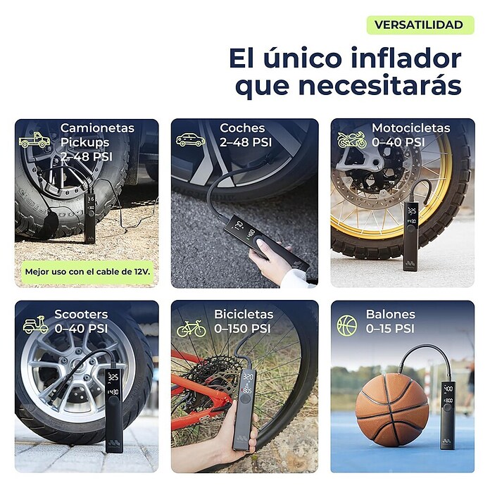 Mini bomba de aire Woowind Ventus Pro (7,4 V, 10,34 bar, Capacidad de bombeo máx.: 22 l/h) | BAUHAUS