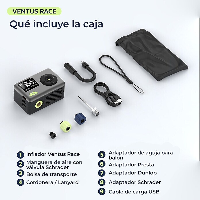 Mini bomba de aire Woowind Ventus Race (7,4 V, 8,27 bar, Capacidad de bombeo máx.: 14 l/h) | BAUHAUS