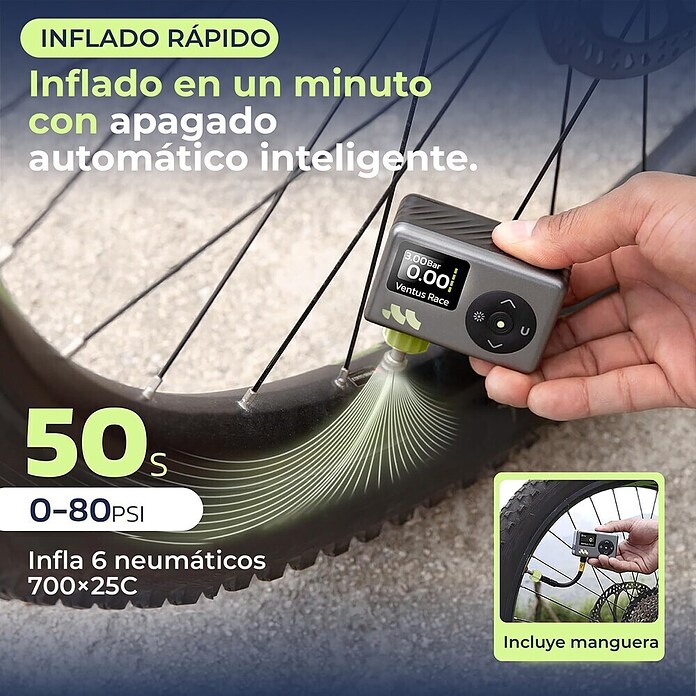 Mini bomba de aire Woowind Ventus Race (7,4 V, 8,27 bar, Capacidad de bombeo máx.: 14 l/h) | BAUHAUS