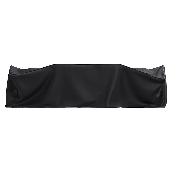 Sunfun Sitzgruppen-Schutzhülle L - L x B x H: 310 x 140 x 85 cm, Polyester, 160 g/m², Schwarz/Anthrazit - Schwarzer Stoff über einem unsichtbaren Objekt drapiert, mit subtiler Textur und Falten.