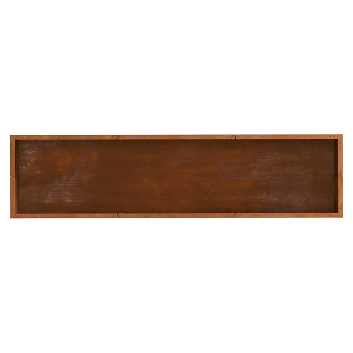 Palatino Hochbeet Urban - 200 x 50 x 70 cm, Stahl, Rostrot - Rechteckiges rostiges Metallschild mit Rahmen und Schrauben.