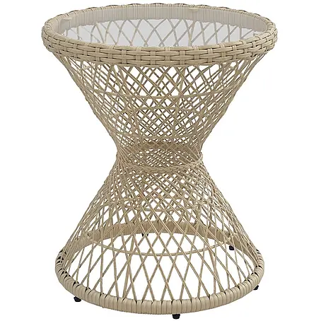 Outsunny  Garten-Beistelltisch rund im Boho-Design