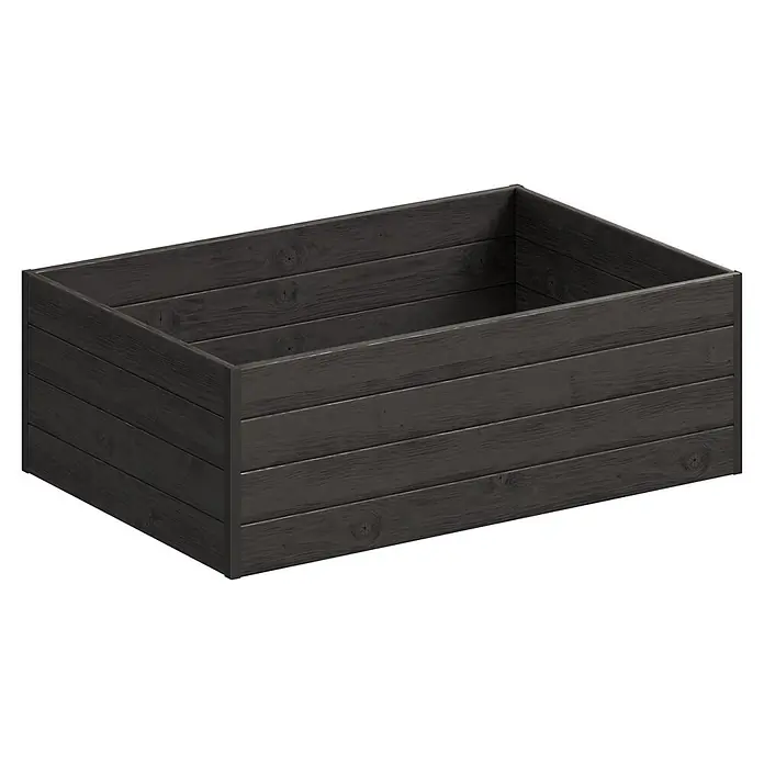 Upyard Hochbeet Gardenbox I-Box - 120 x 80 x 40 cm, Holz, Schwarz - Dunkle rechteckige Holzkiste mit sichtbarer Holzmaserung.