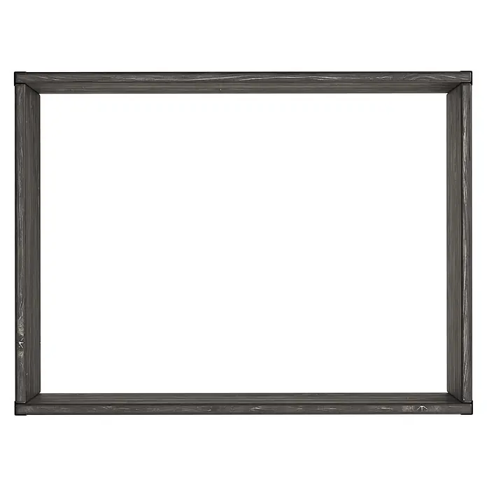 Upyard Hochbeet Gardenbox I-Box - 80 x 60 x 40 cm, Holz, Schwarz - Dunkelgrauer Holzrahmen mit sichtbarer Maserung und leerem Zentrum.