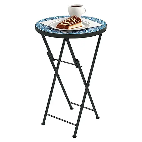 Outsunny  Garten-Beistelltisch rund