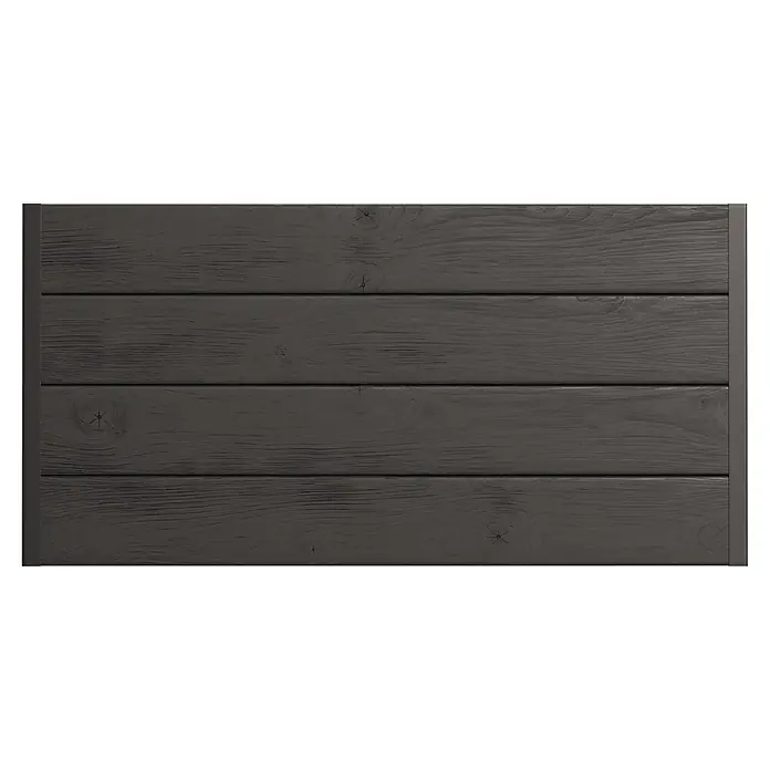 Upyard Hochbeet Gardenbox I-Box - 80 x 60 x 40 cm, Holz, Schwarz - Dunkelgraue Holzlamellenwand mit sichtbarer Maserung und Ästen, umrahmt von schmalen dunkelgrauen Rändern.