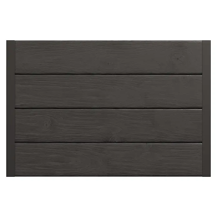 Upyard Huerto I-Box - 80 x 60 x 40 cm, Madera, Negro - Panel de valla de madera gris oscuro con tablas horizontales, veta de madera y marco metálico gris oscuro.